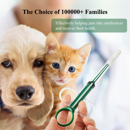 QIYADIN safe pet medicine syringe tool dimensions and close up of non removable tip