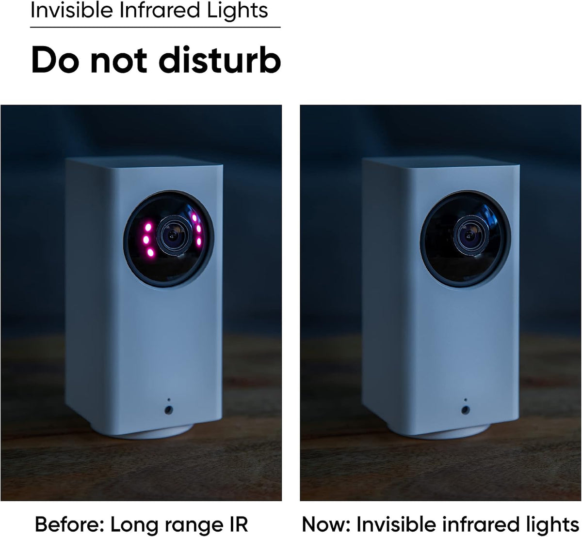 WYZE 1080p baby monitoring camera highlighting the rotating spherical lens assembly