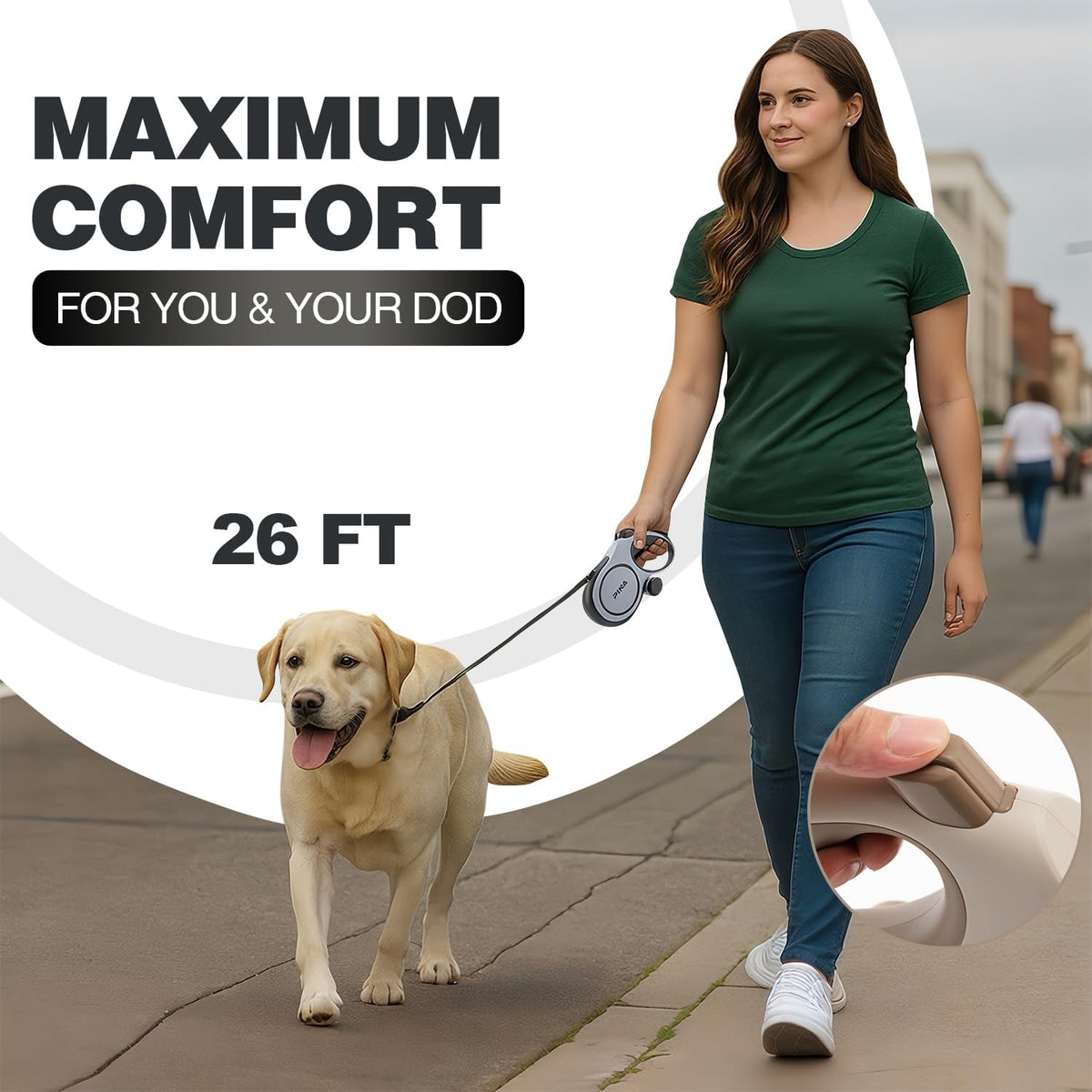 Pina heavy duty dog leash with reflective nylon tape