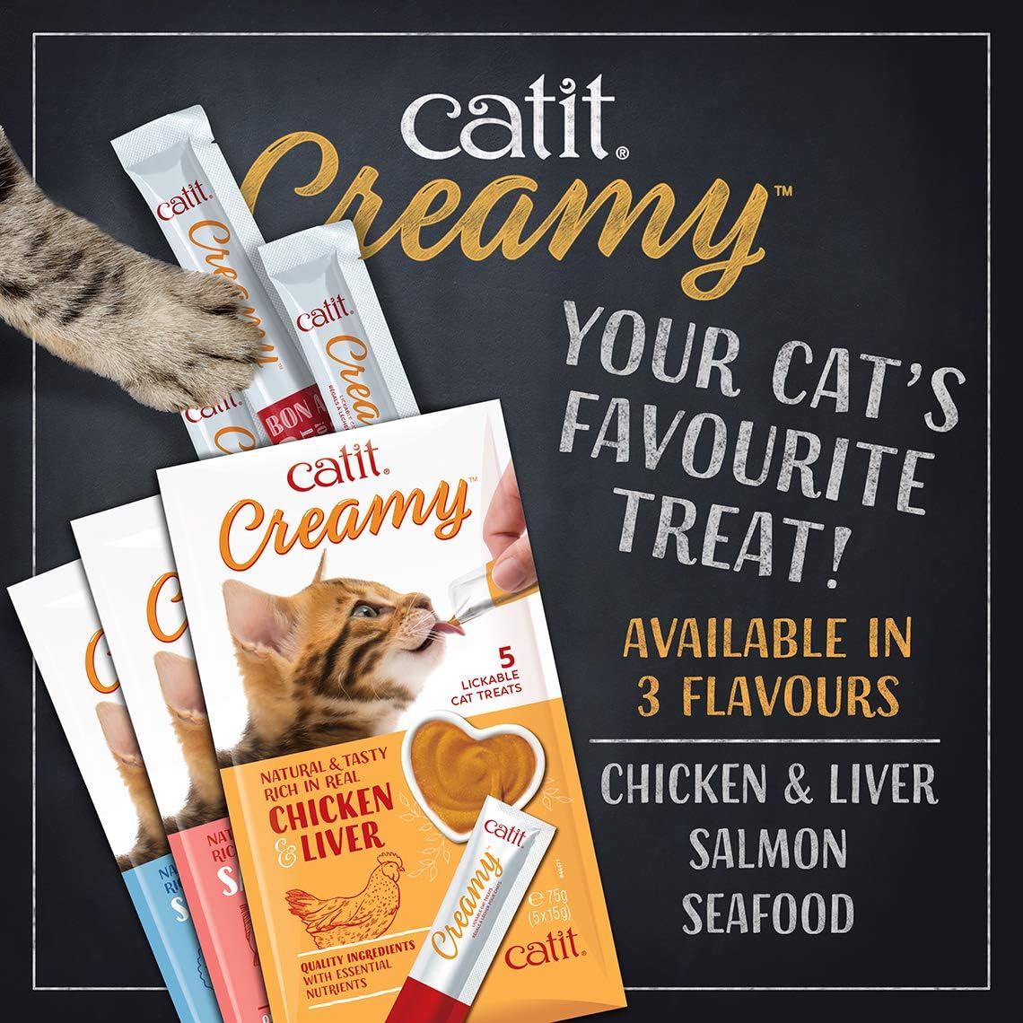 USA sourced catit creamy cat treat lifestyle arrangement