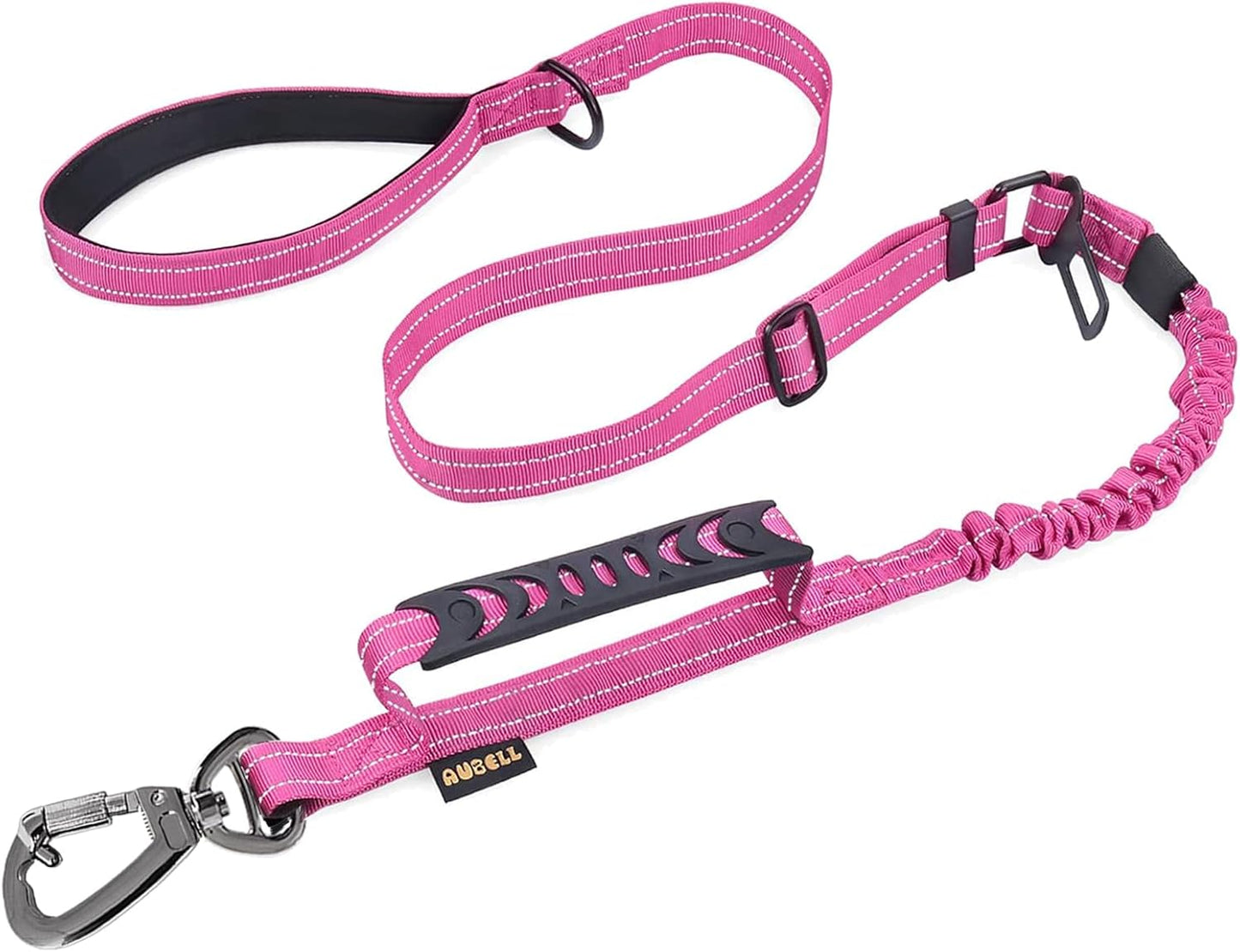 Aubell tactical heavy duty dog leash pink front view