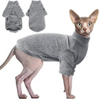 Idepet Sphynx Hairless Cats Sweater Shirt Kitten Soft Puppy Clothes Pullover Cute Cat Pajamas Jumpsuit Cotton Apparel Pet Winter Turtleneck for Cats and Teacup Chihuahua Small Dogs(Pink,XS) - Image 11