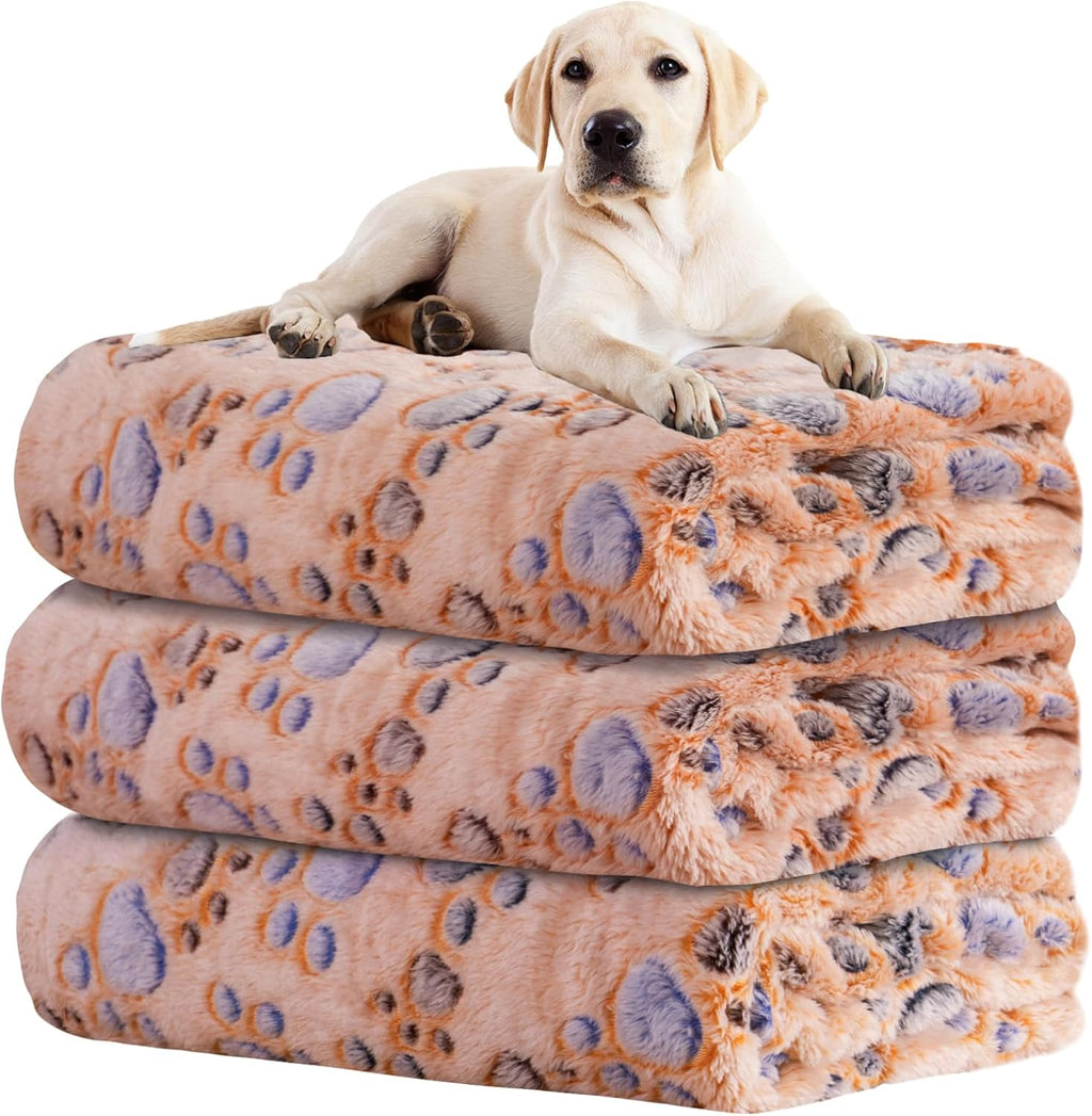 Rezutan 1 Pack 3 Blankets for Dogs, Dog Blanket for Large & Medium Pet Cat, Premium Soft Fluffy Suitable for Dog Kennels & Beds, Sofas, Gifts Puppy Essentials, 41x31inch, Gray/Blue/Beige - Image 12