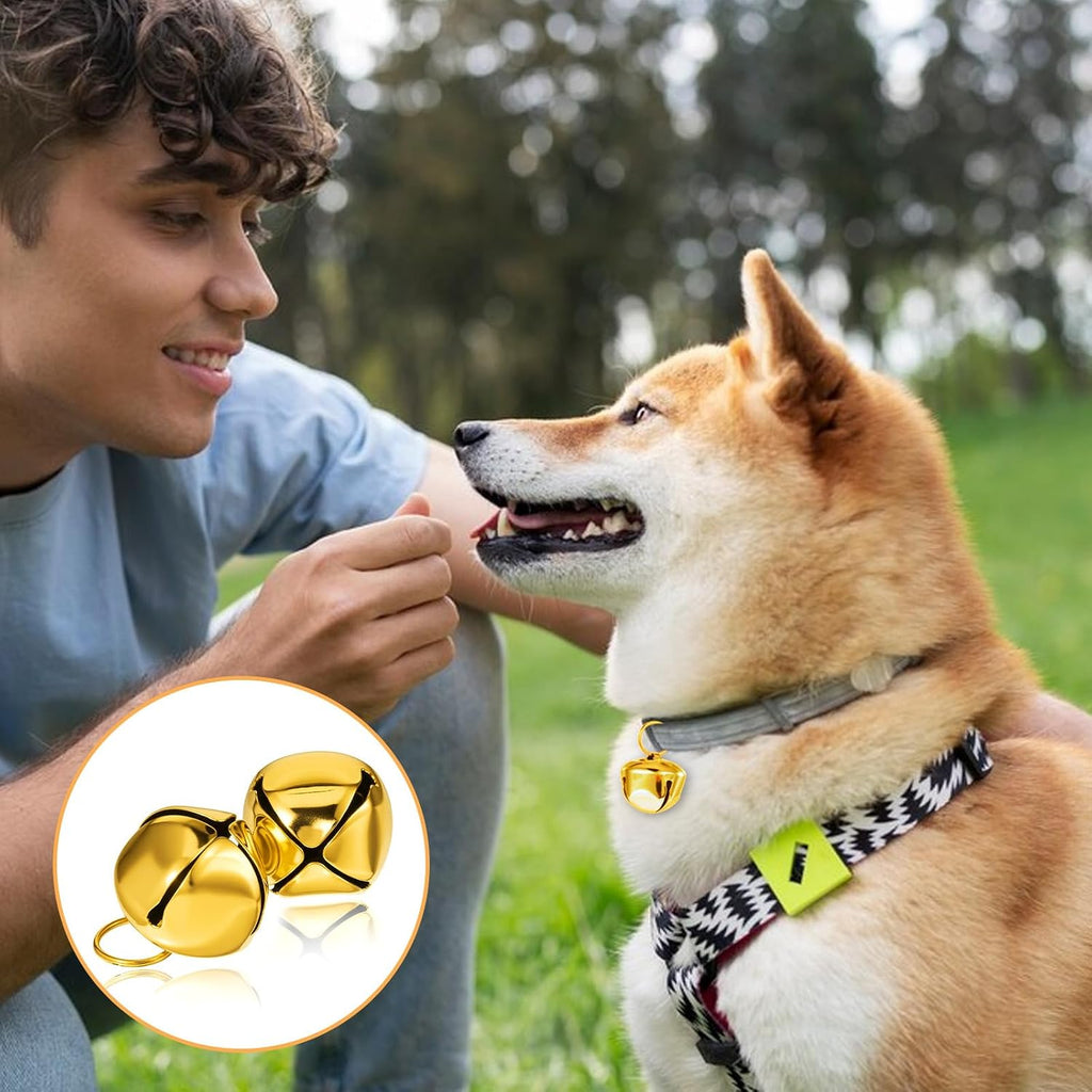 Xthrotsenk anti lost loud training bells displaying the secure attachment split ring mechanism