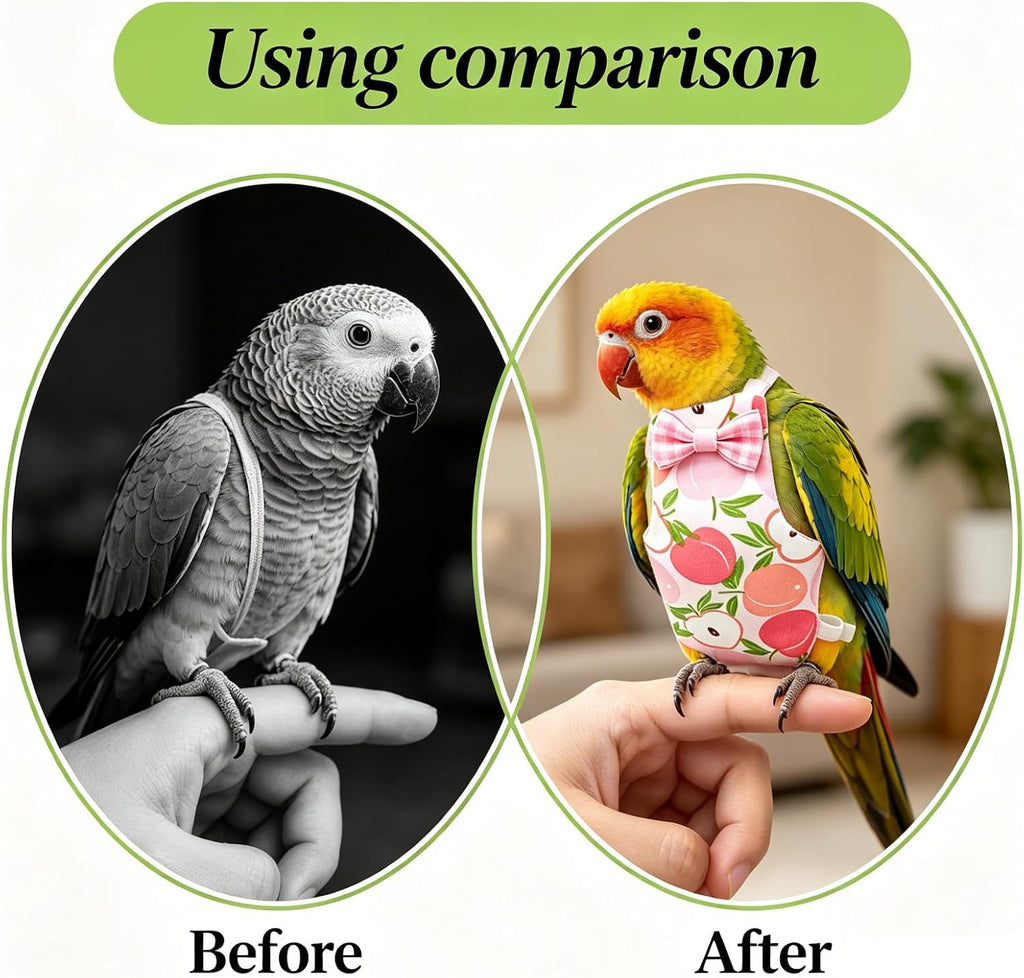 4Pcs Reusable Waterproof Bird Diaper Suit, Cute Pet Nappy Clothes for Parrot Duck Chicken Pigeon Small Pets (S) - Image 7