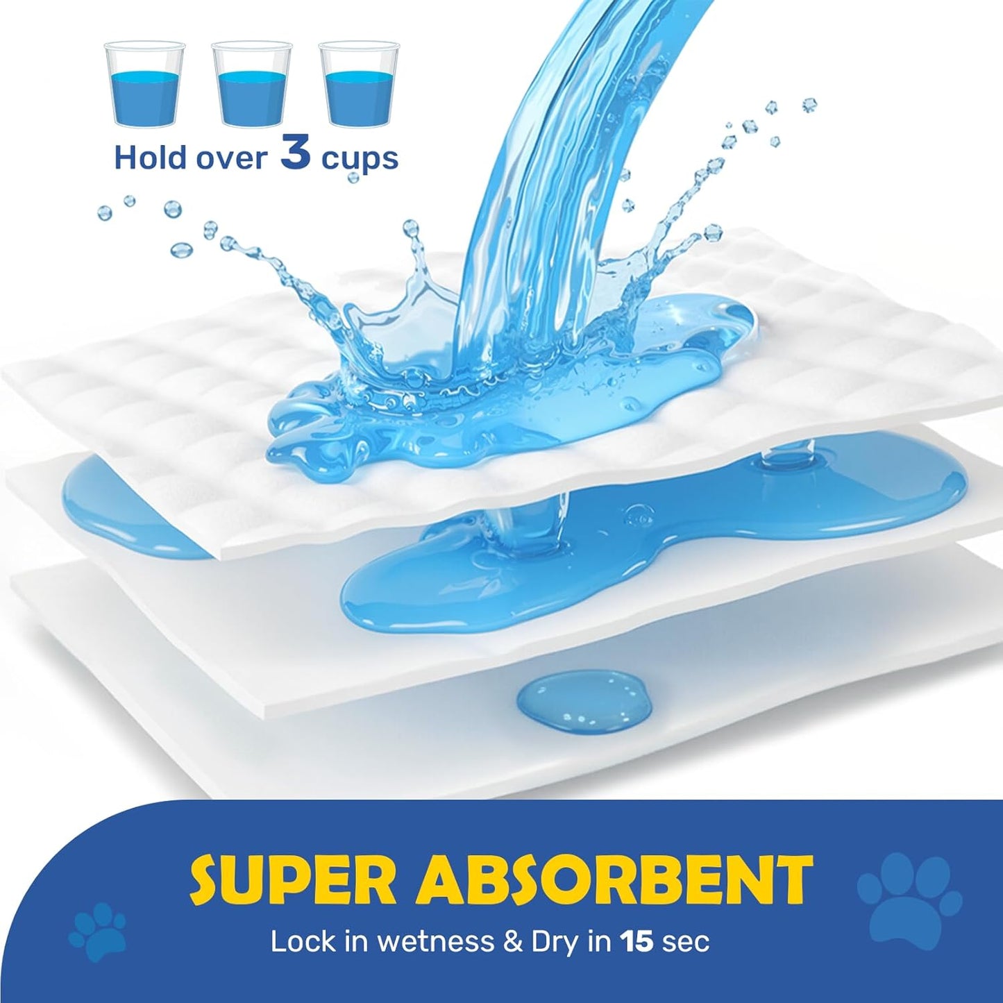 FluffyDream blue dog potty training sheet placed on hardwood floor for leak protection
