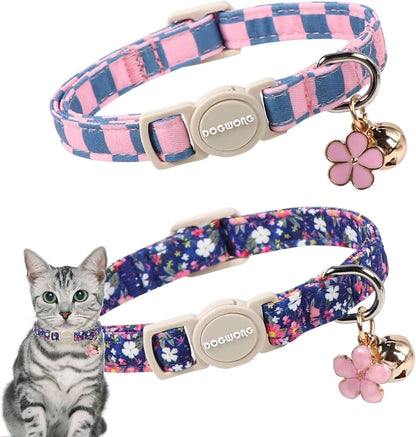 Cat Collar,2 Pack White Hemp Cat Collars Breakaway with Bell, DOGWONG Safety Buckle Wedding Cat Collar for Girl Boy Cats and Small DogsAdjustable 7-12 Inch,Pet Supplies Accessories - Image 12