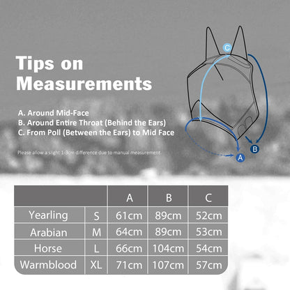 Harrison Howard Horse Fly Mask with Ears, Half Face Fly Mask for Horses, UV Protection, Large Eye Space Teal M - Image 9