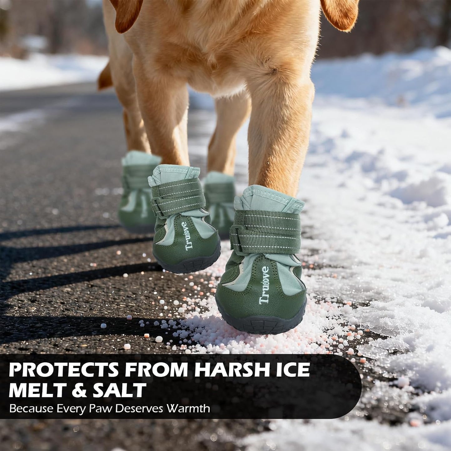 Close up of non-slip rubber dog boot sole