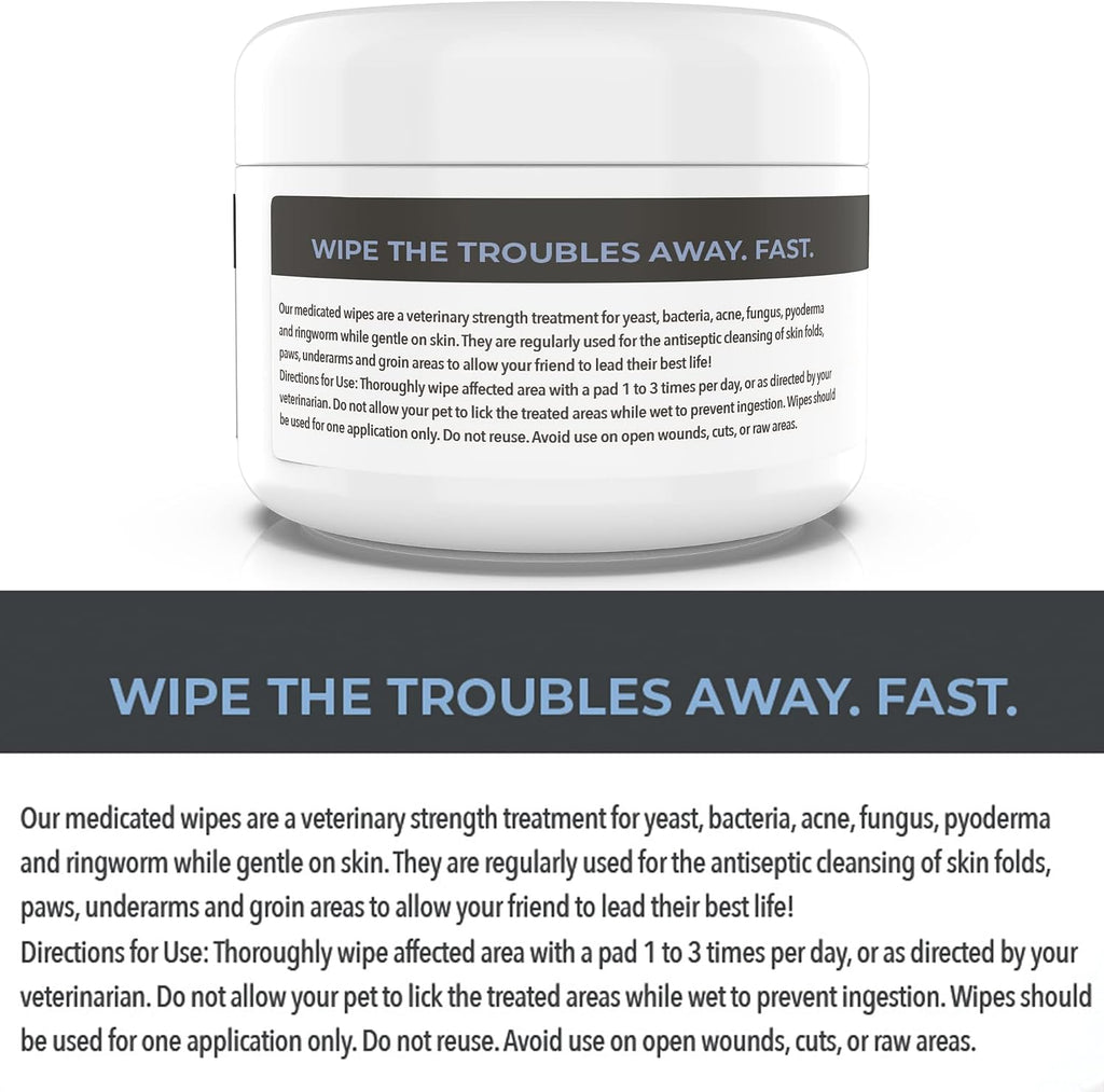 Soothing aloe enriched antibacterial wipes for dogs and cats
