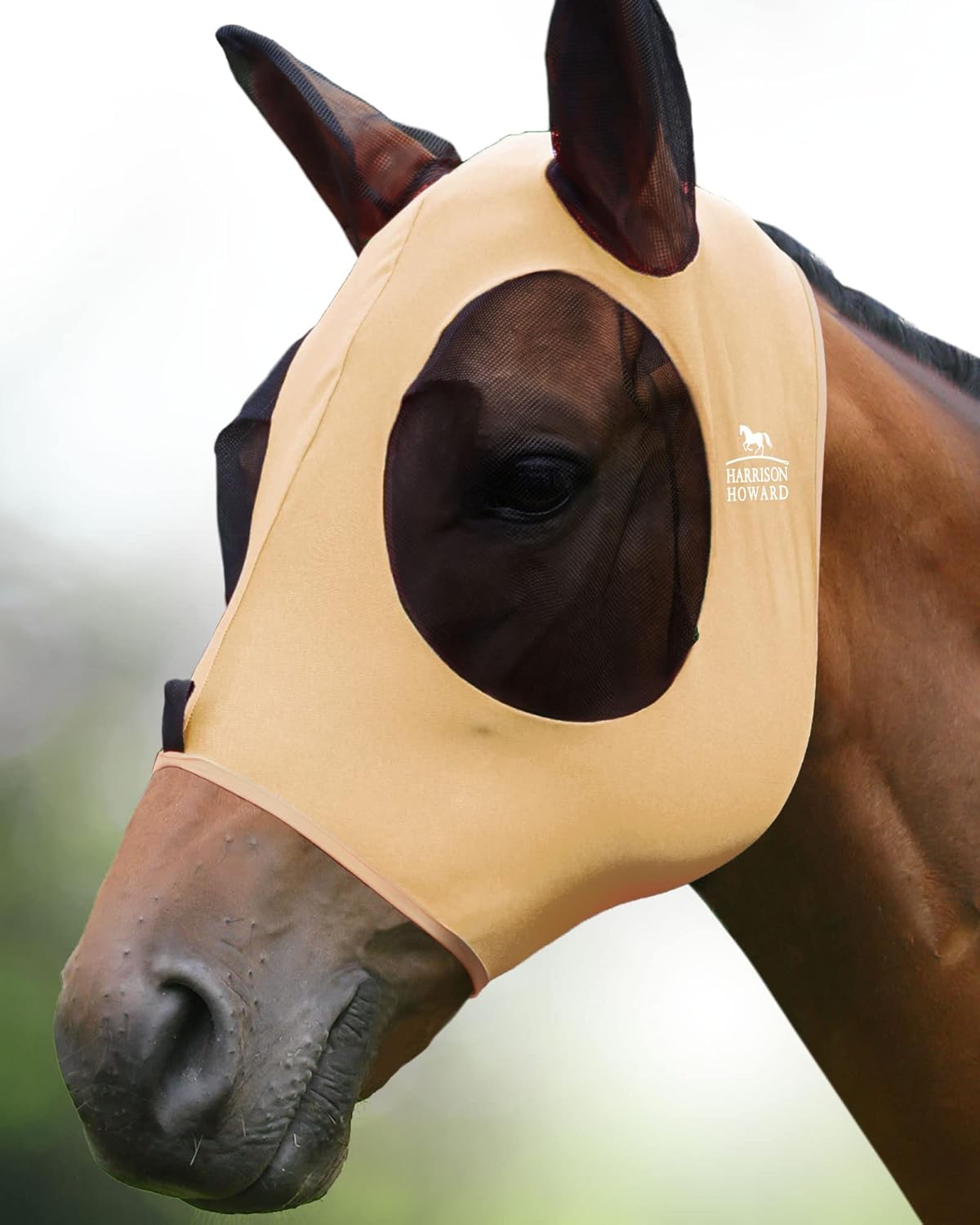 Harrison Howard Super Comfort Stretchy Fly Mask Large Eye Space with UV Protection Soft on Skin with Breathability Navy Blue L Full Size - Image 14