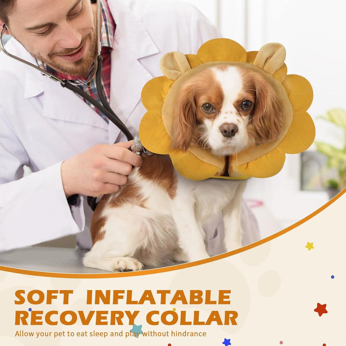 IEUUMLER anti-licking protective donut collar for medium large dogs