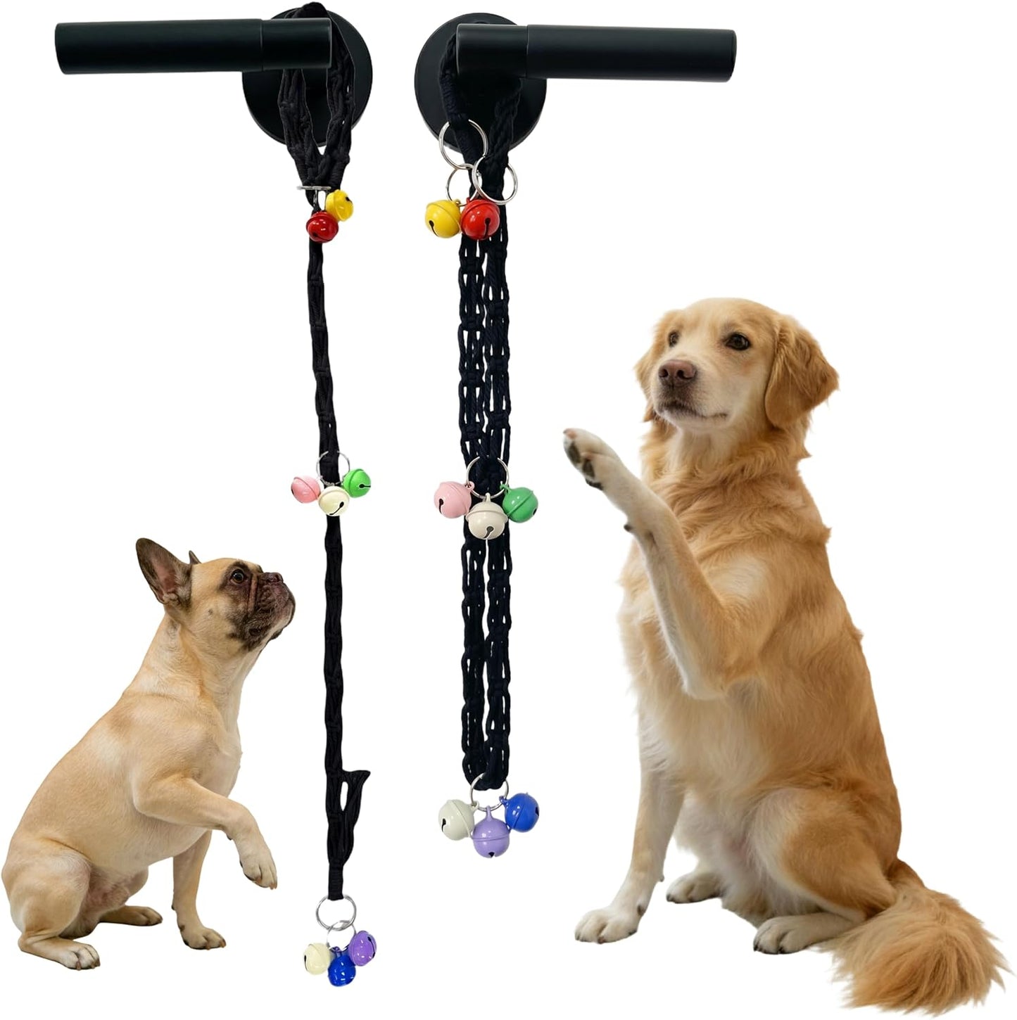 Dog Door Bell, Adjustable Rope with 8 Bells for Potty Training,Pink | Length 24-53 inch, Handmade Twisted Rope, Bell Sound & Position Control, for Door Handle Wall Mount - Image 9