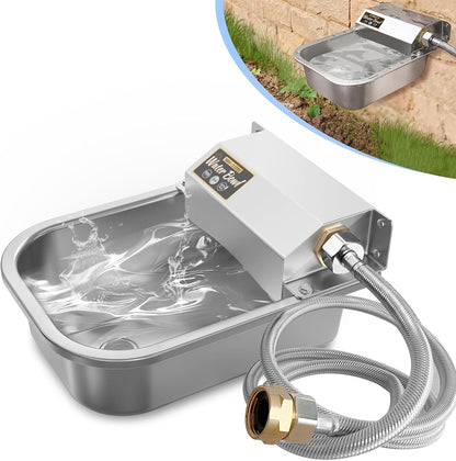 Petsolon automatic dog water dispenser front view stainless steel pet waterer