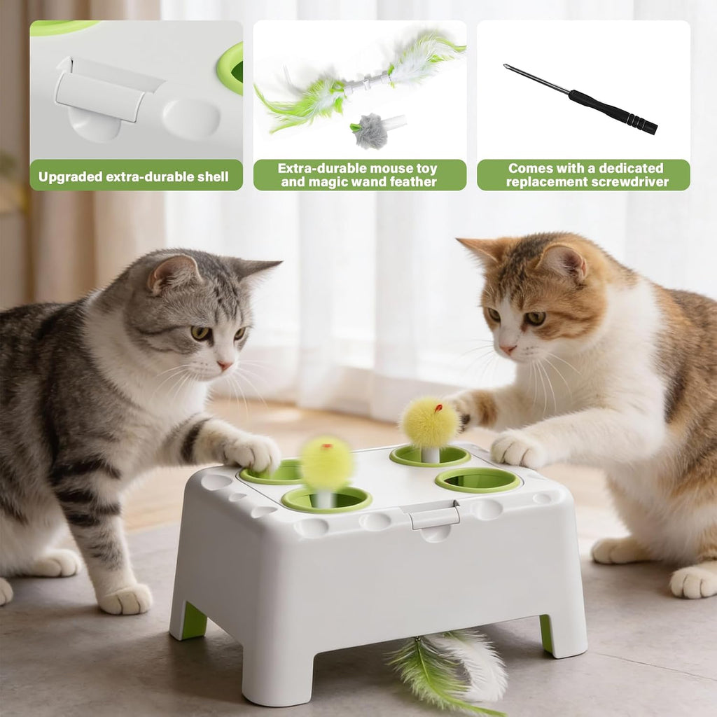 HAPPYCODE premium ABS plastic scratch-resistant pet toy packaging and included accessories bundle.