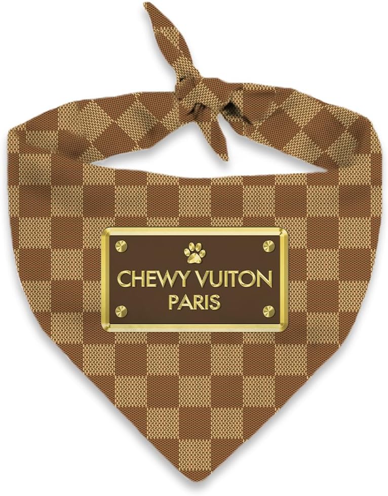 Millionaire Mutt tie on triangle pet bandana leather style patch