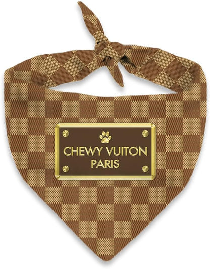 Millionaire Mutt tie on triangle pet bandana leather style patch