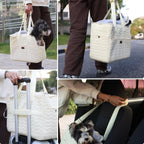 Small Dog Purse Rabbits Carrier Bag,Adult Cat/Puppy Carriers Bunny Bag with Multiple Pockets,Breathable Mesh Soft Cushion,Traveling Pets Tote Picnic Outdoor 15lb (Grey2, Large) - Image 3
