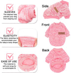 Bwealthest fleece pet clothes showing the stretchable belly band design.
