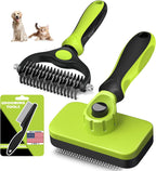 Professional 3PCS Self Cleaning Slicker Brush & Pet Grooming Rake & Flea Comb for Dogs,Cats and Horses | Double-Sided Dematting Comb & Skin Friendly Deshedding Grooming Tool | Pet Supplies (Blue) - Image 11