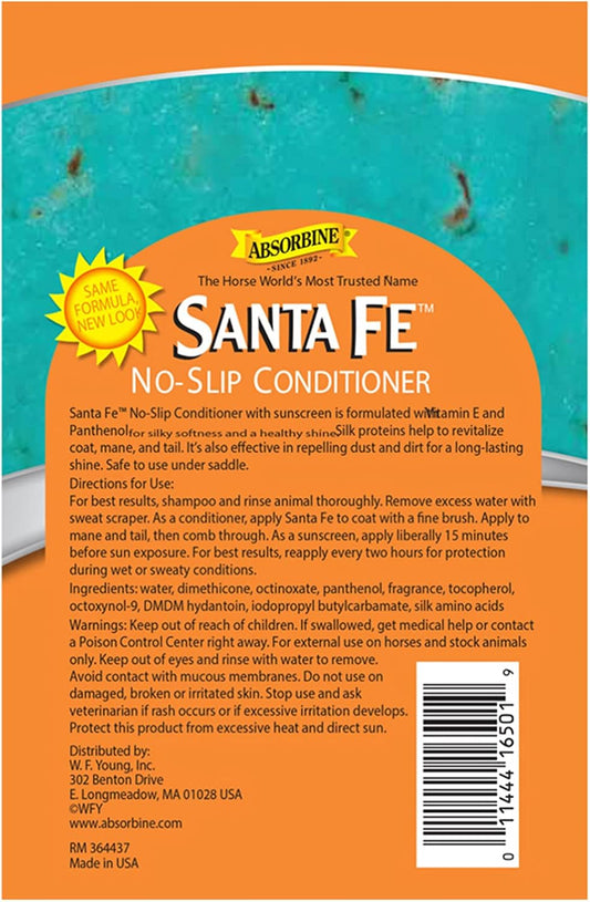 Absorbine equine spray showing the non slippery formula labels clearly.