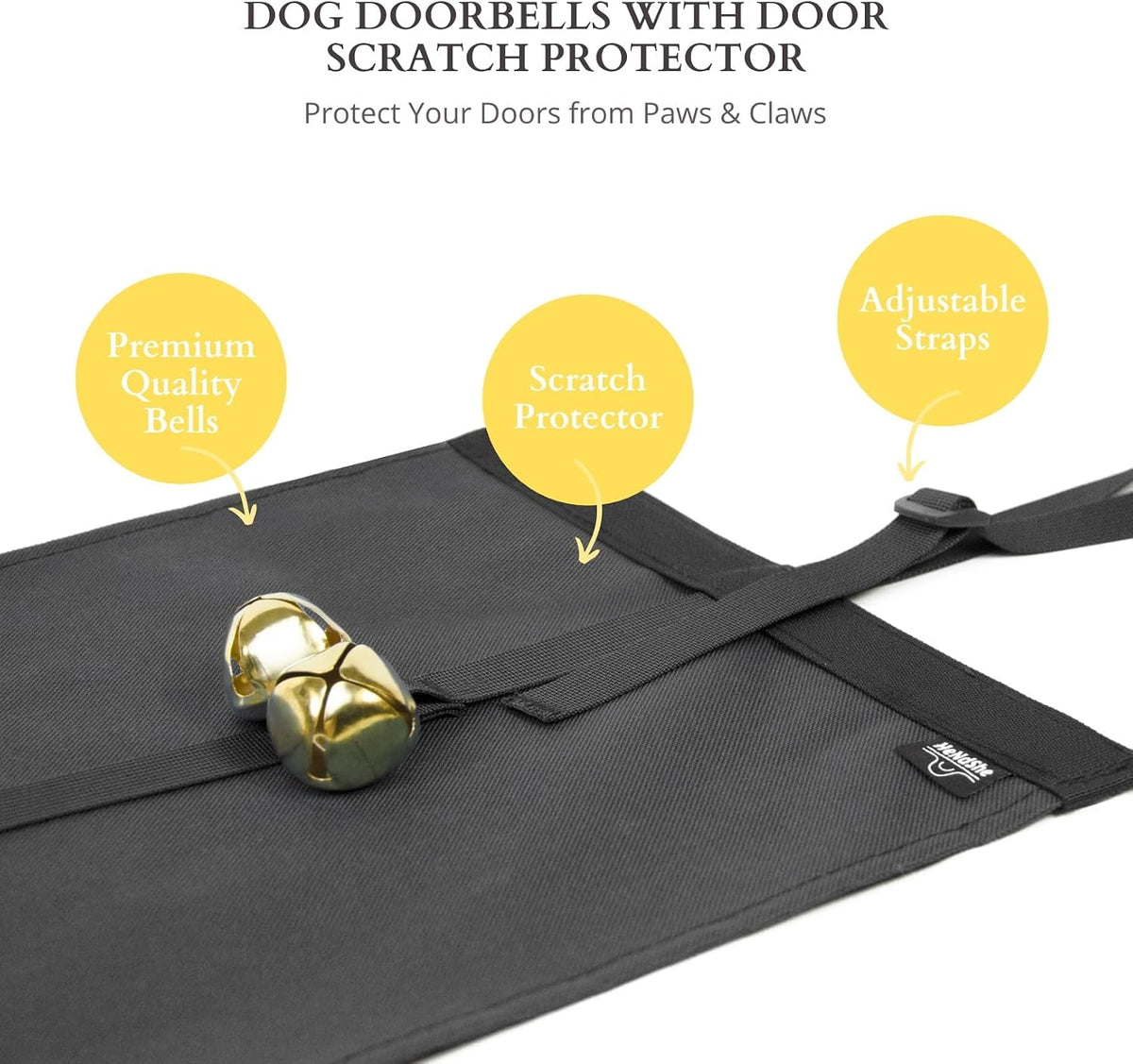 Durable nylon strap and jingle bells for dog potty training