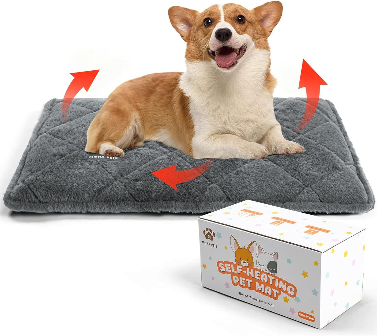 Mora Pets Self Heating Cat Bed Self Warming Cat Pad Thick Thermal Pet Bed Mat 24 x 18 Inches with Removable Cover Machine Washable Ultra Warm Mat for Outdoor Indoor Cats and Small Dogs - Image 10