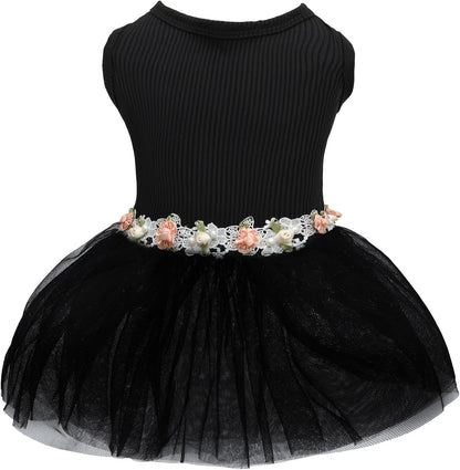 Packaging preview of the authentic CuteBone purple tulle skirt dog bridesmaid dress with official tags.