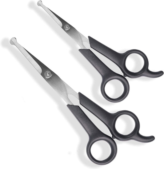 Pets First pet grooming scissors set front view with rounded safety tips