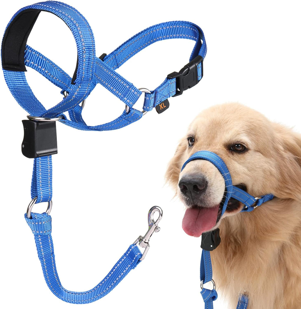Barkless no pull dog head collar front view