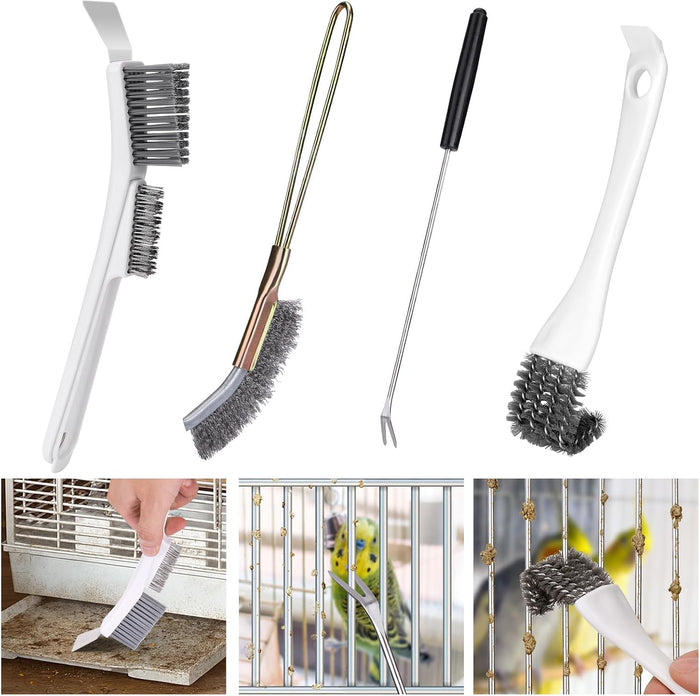 XANGNIER Bird Cage Cleaner Brush Kit Accessories,4 Pcs - Image 1
