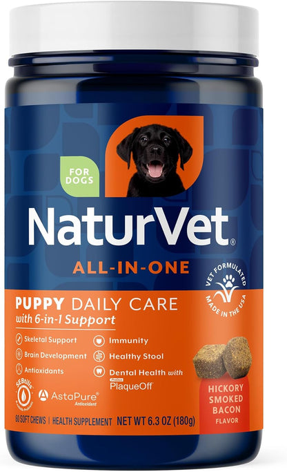 NaturVet All-in-One Dog Supplement - for Joint Support, Digestion, Skin, Coat Care - Dog Multivitamins with Minerals, Omega-3, 6, 9 - Wheat-Free Vitamins for Dogs - 120 Soft Chews - Image 11