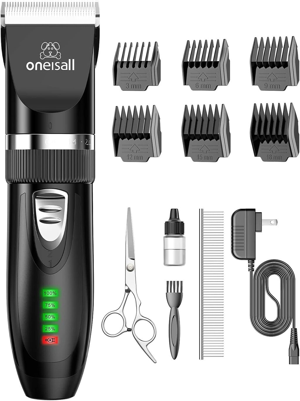 oneisall Quiet Cat Clippers for Matted & Long Hair, 2-Speed Cordless Pet Shaver Grooming Kit for Cats, Small Dogs & Animals (Blue) - Image 10