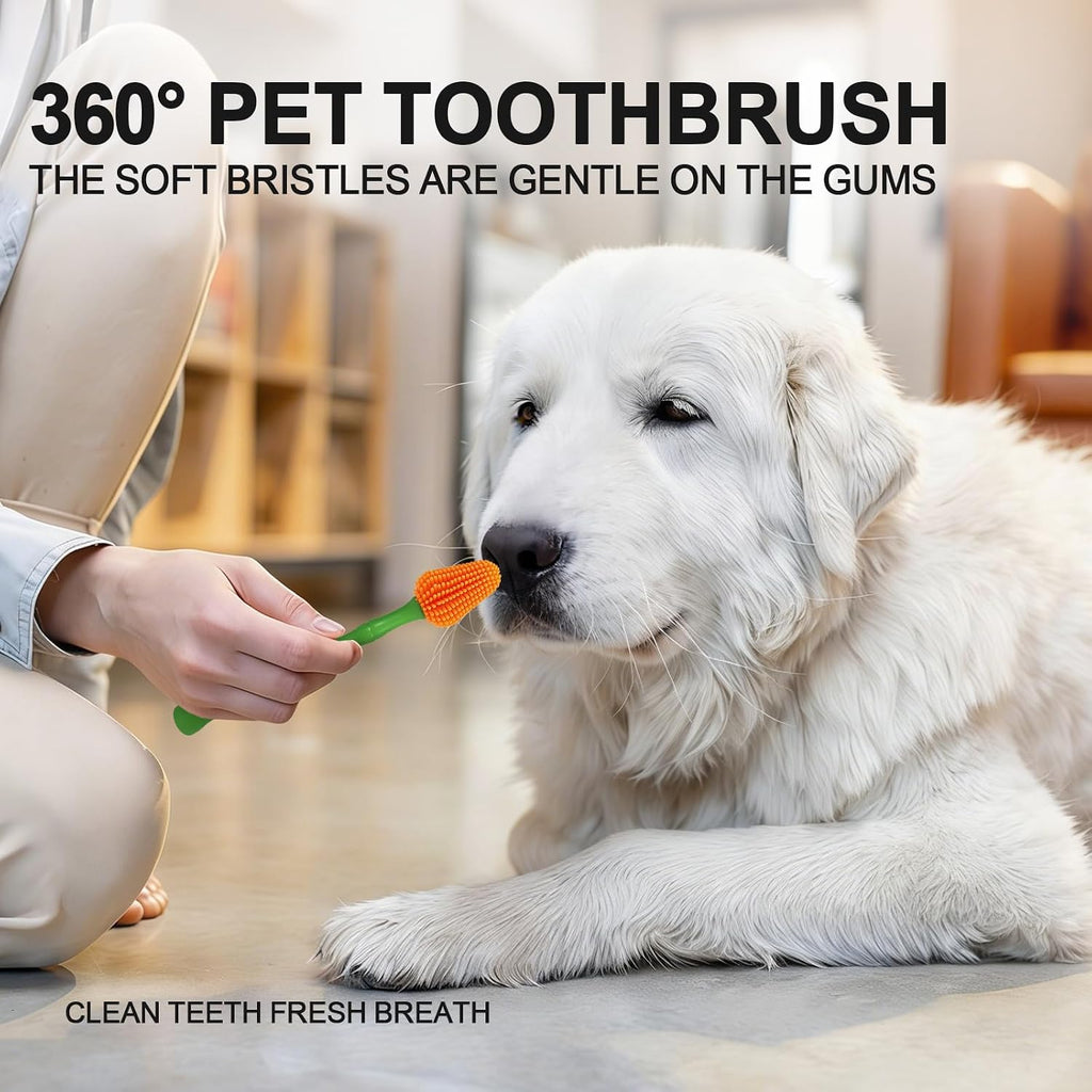 Close up of soft silicone bristles on Histotree pet toothbrush