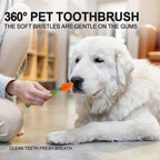 Close up of soft silicone bristles on Histotree pet toothbrush