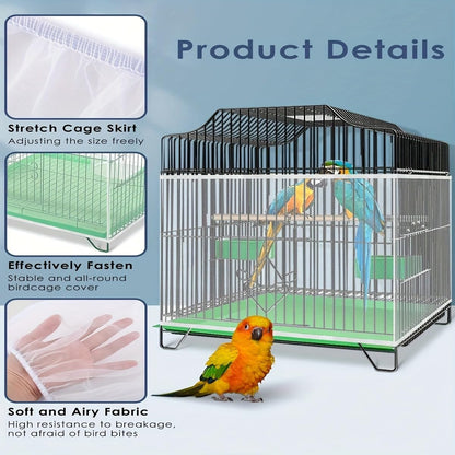 MAXQUU bird cage splash guard showing breathable air flow mesh