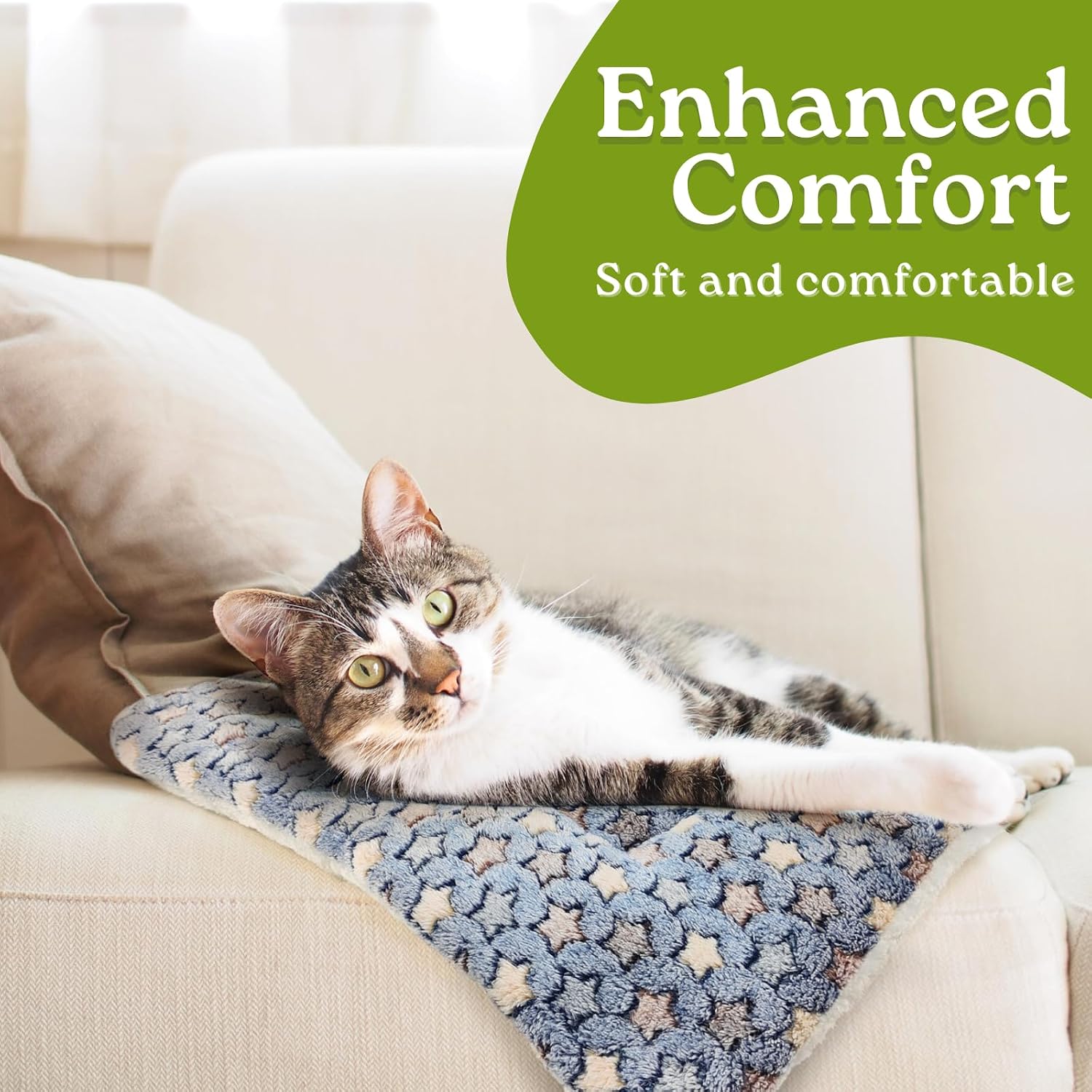 Close up view of the durable stitching on the washable HeNdShe pet pad.