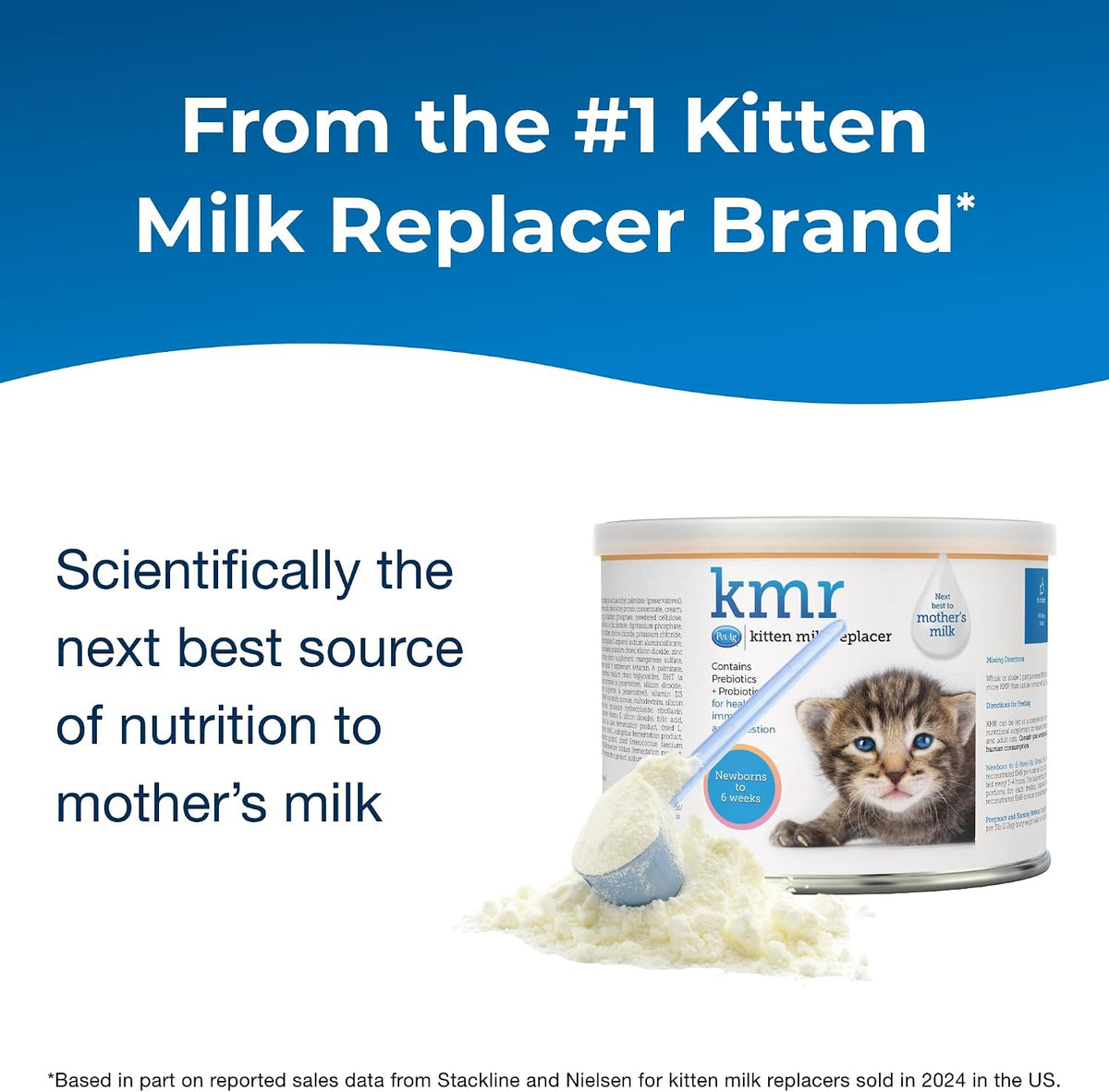 PetAg KMR Kitten Milk Replacer Powder - 6 oz - Powdered Kitten Formula with Prebiotics, Probiotics & Vitamins for Kittens Newborn to Six Weeks Old - Easy to Digest - Image 2