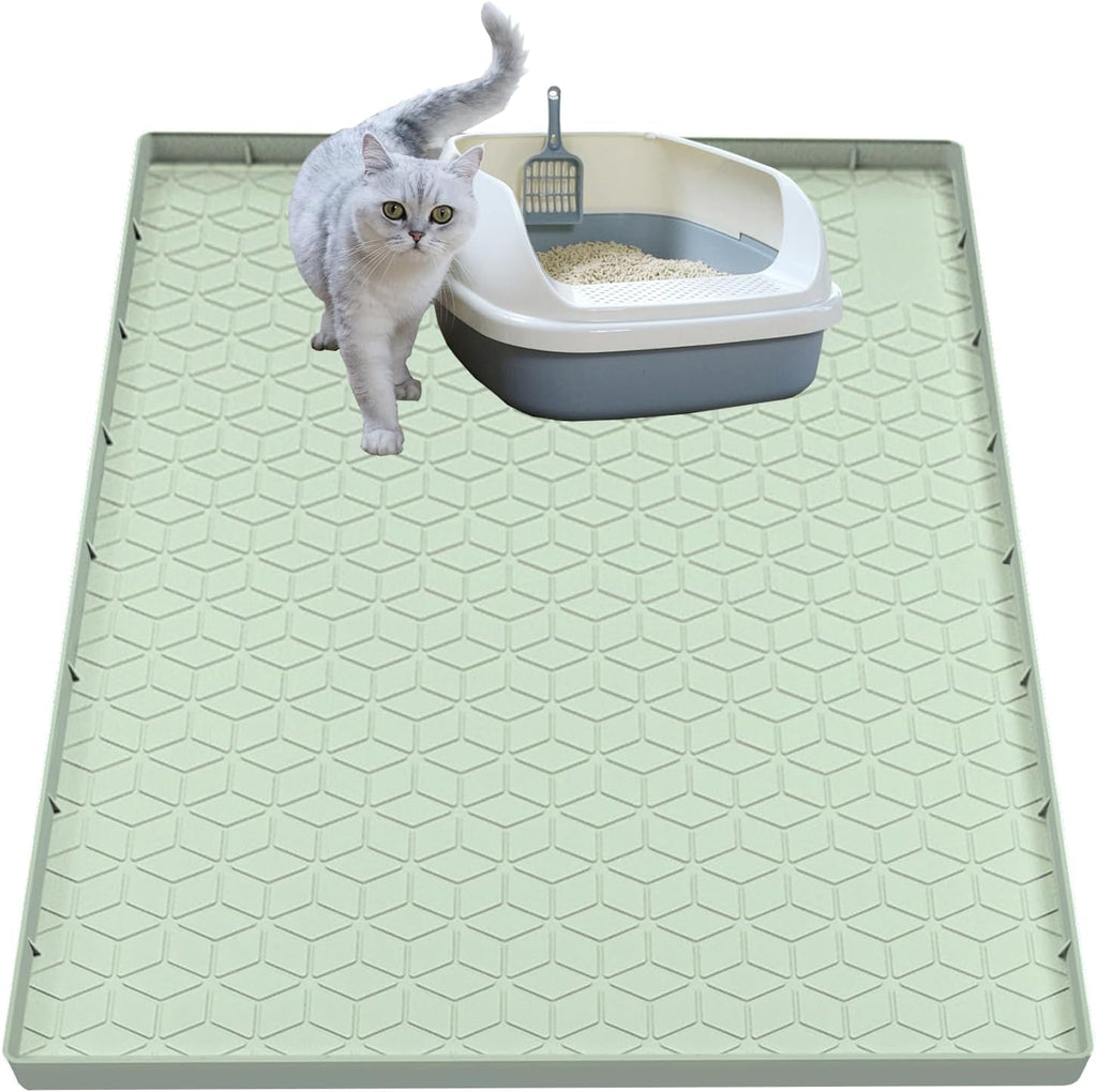 Cat Litter Mat for Litter Box, Silicone Large Cat Litter Trapping Mat - 34x22 in, Waterproof & Non-Slip, Durable & Easy Clean, Gray - Image 11
