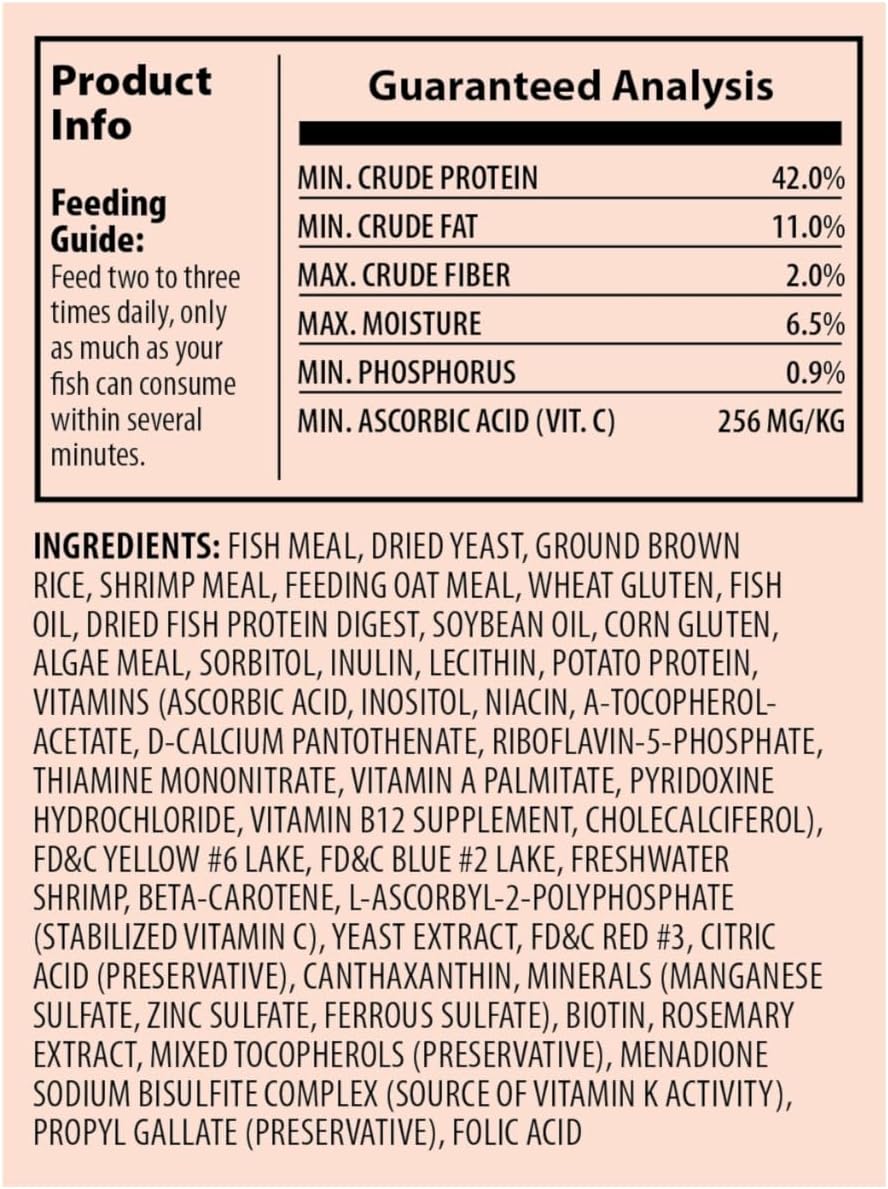 Tetra Goldfish Flakes vitamin C enriched formula details