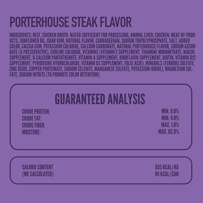 Strongheart gourmet porterhouse steak flavor wet dog food texture close up