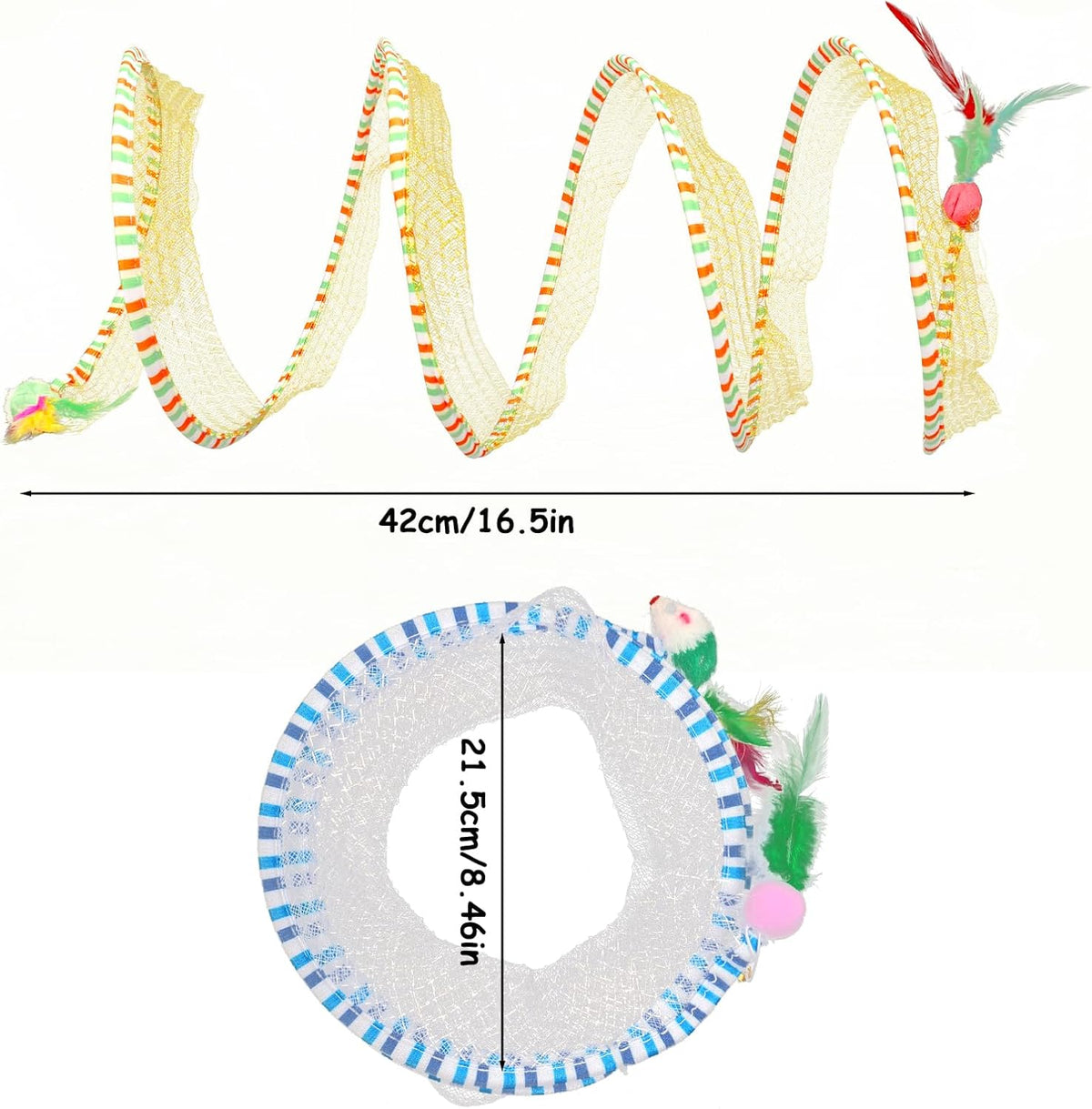 Durable steel wire frame structure of the interactive pet play tunnel