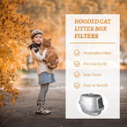 Trimmable spare carbon filter pads for hooded cat litter boxes.