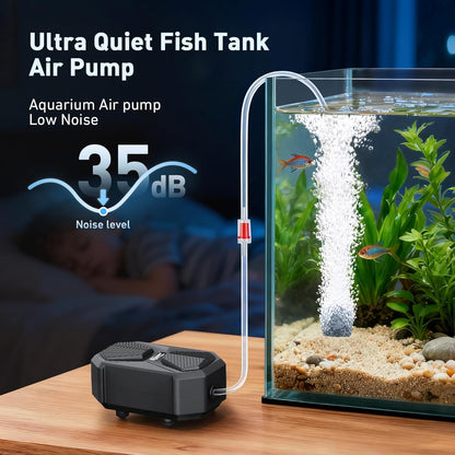 Close up of Hygger oxygen aerator showing compact design.