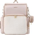 Vosmles stylish baby diaper bag backpack front view in beige