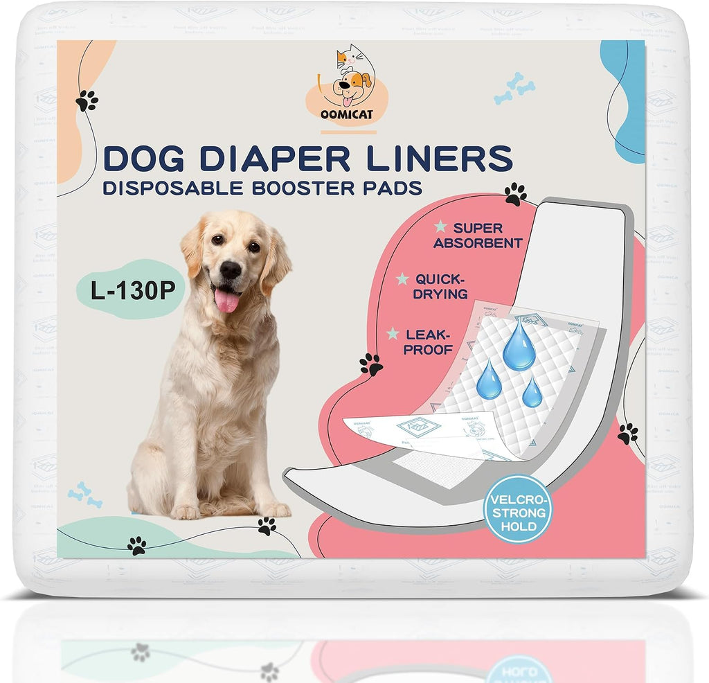 Dog Diapers Liners, 150 Ct, Super Absorbent Booster Pads for Male Dog Wraps and Female Dog Diapers, Lnnovative Hook-and-Loop Tape Design, Super-fit & No Shifting, Small Dog Diaper Pads - Image 9