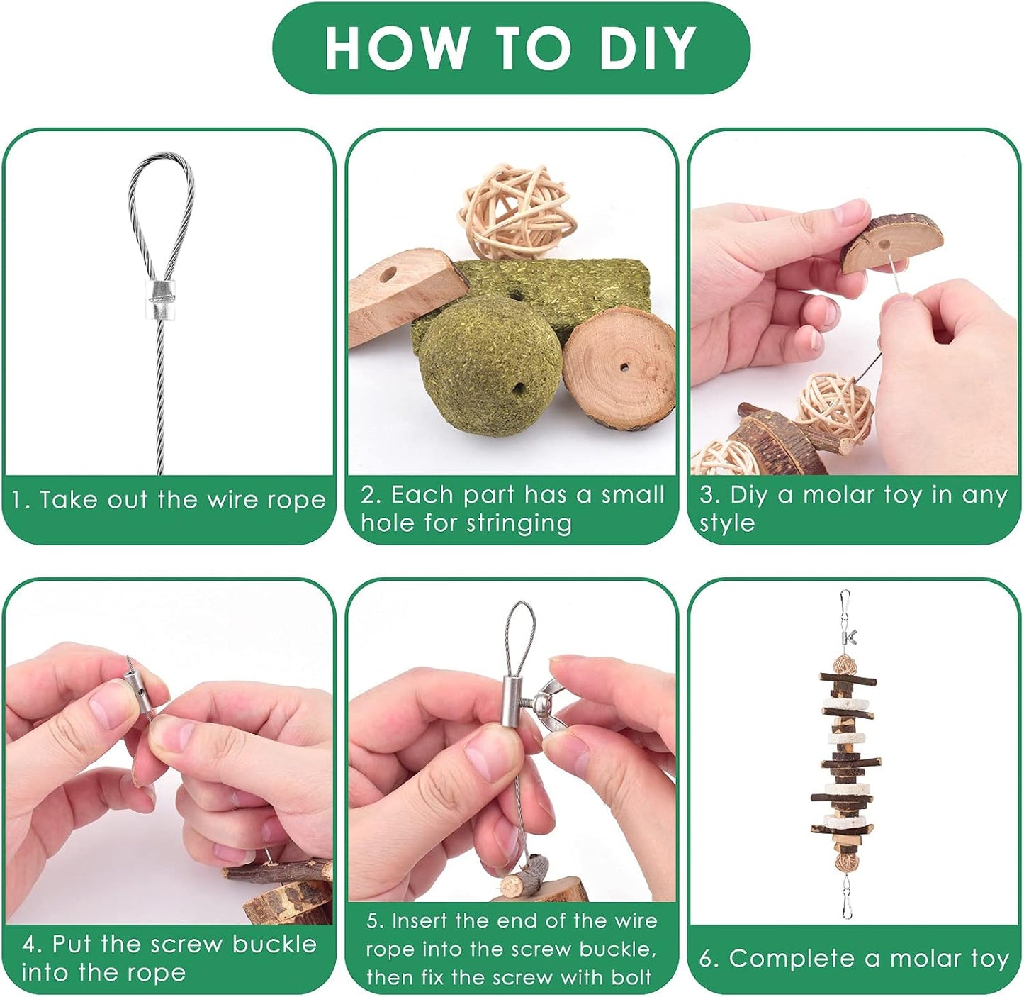 Dehydrated natural apple wood sticks and loofah slices for guinea pig teeth grinding.