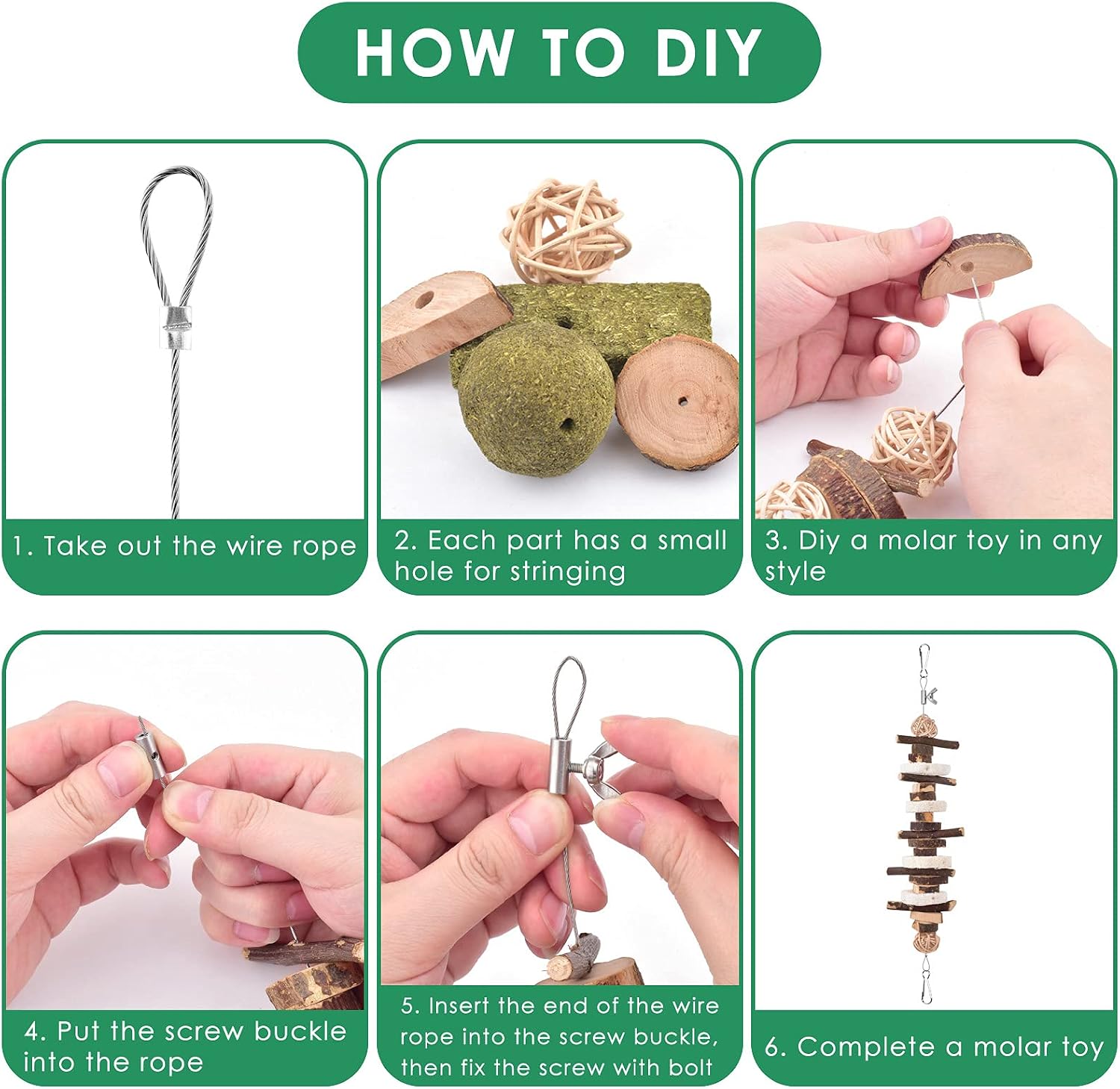 Dehydrated natural apple wood sticks and loofah slices for guinea pig teeth grinding.
