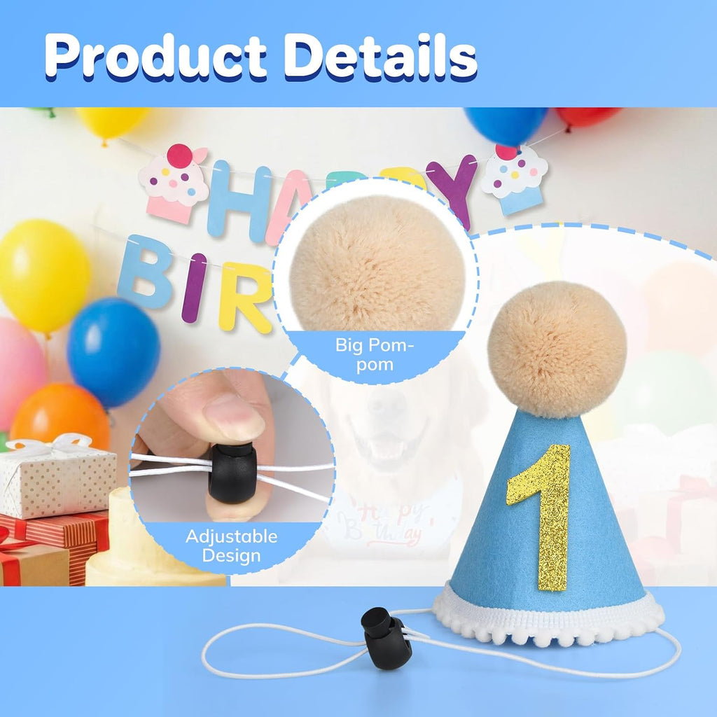 Happy birthday banner included in Supet dog party set
