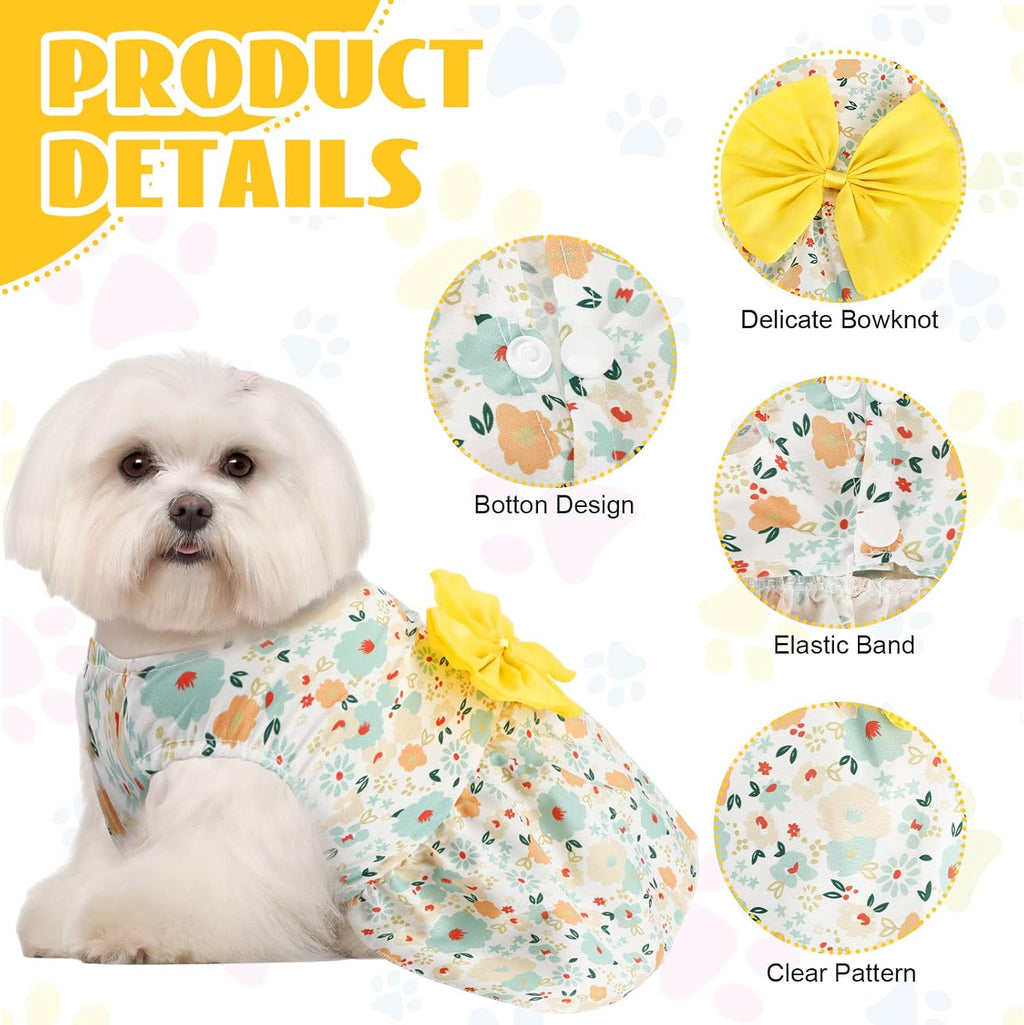 Sleeveless small puppy clothes with colorful fruit and floral patterns